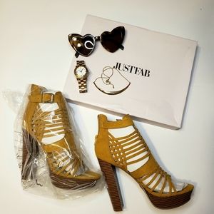 New Mustard Platform Heels